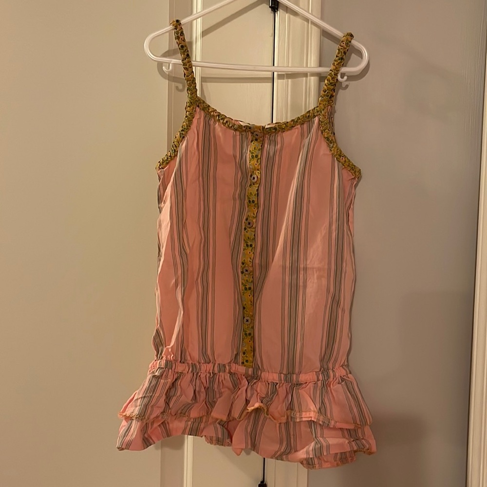 Matilda Jane, Joanna Gaines addition,trim is braided mustard color, strawberries